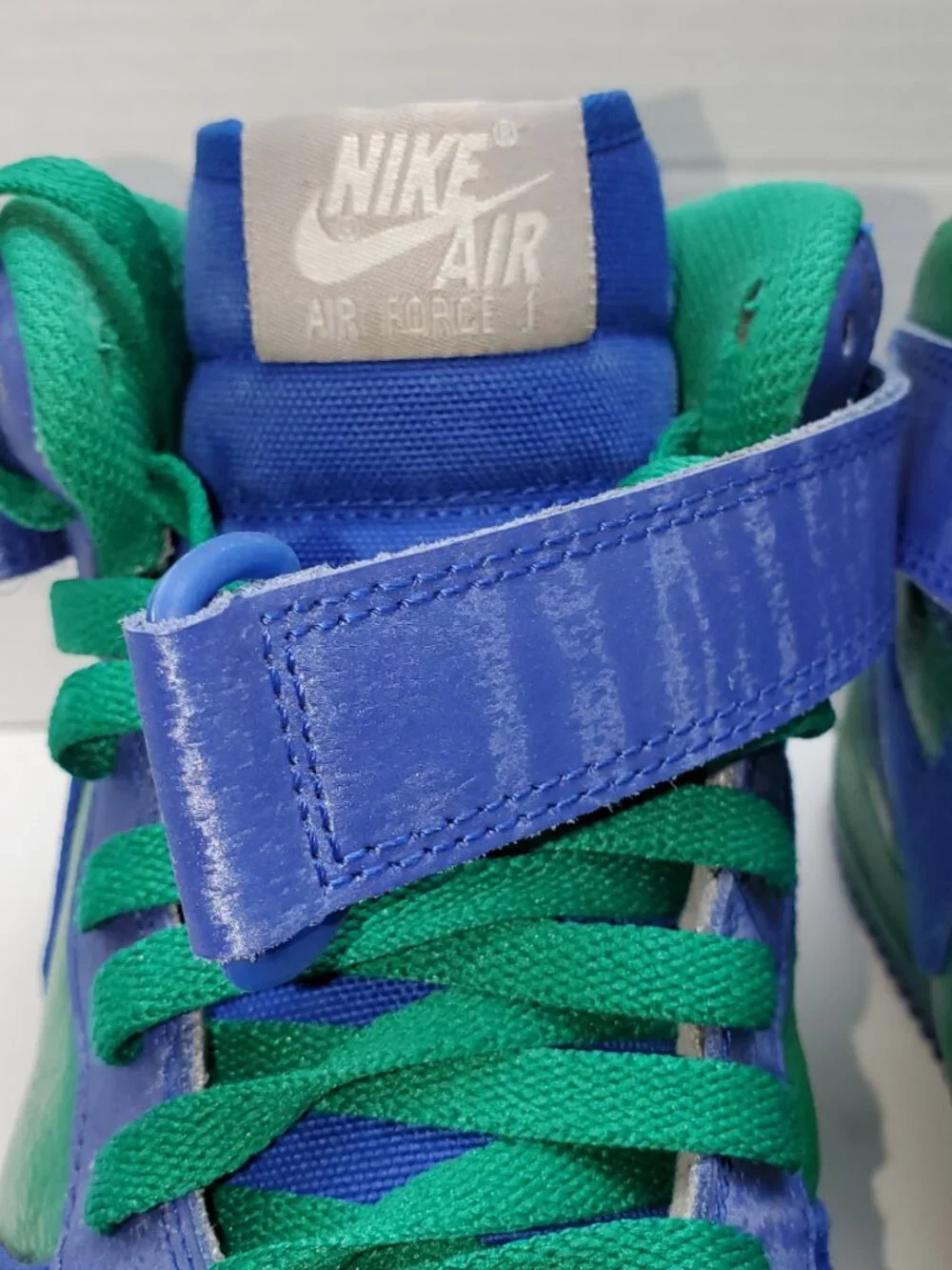 Nike Air Force 1 Mid Youth Junior Green Blue Sneakers, Size 7.5